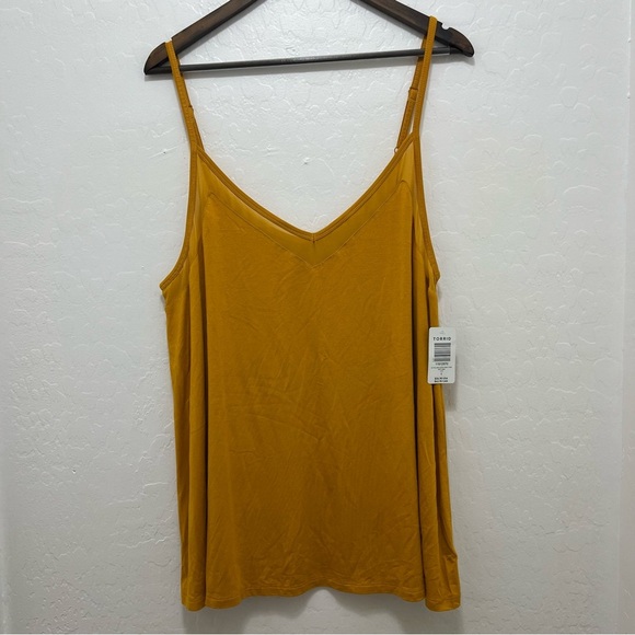 Torrid Yellow Chiffin Inset Cami Shirt - Picture 1 of 6
